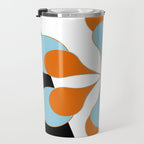 Mid-Century Modern Art 1.4 Aqua Orange Flower Travel Mug Gallery Image 3