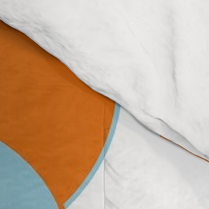 Mid-Century Modern Art 1.4 Aqua Orange Flower Comforter Gallery Image 4