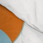 Mid-Century Modern Art 1.4 Aqua Orange Flower Comforter Gallery Image 4