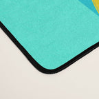 Le citron - lemon fruit market poster on aqua and turquoise stripes Desk Mat Gallery Image 4