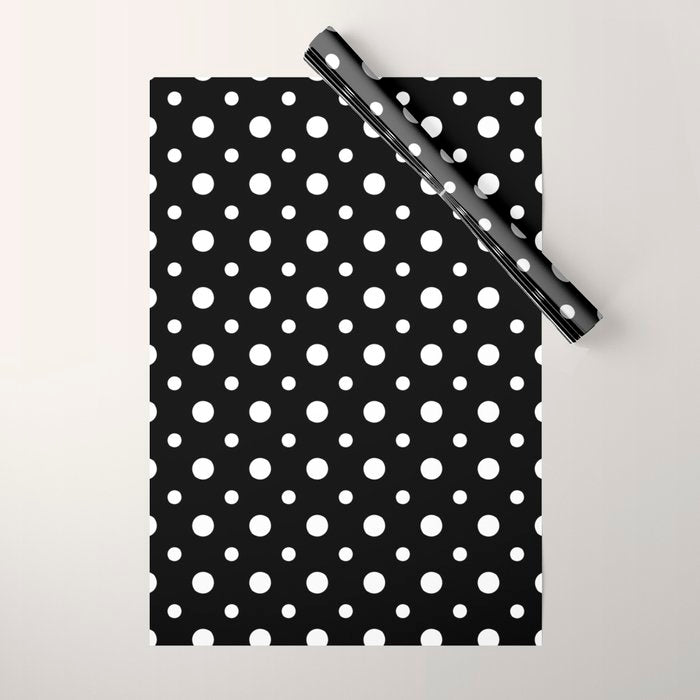 Polka-dot Black And White Wrapping Paper Gallery Image 1