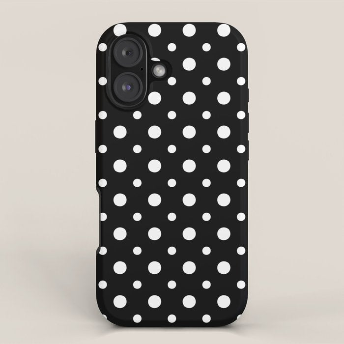 Polka-dot Black And White iPhone Case Gallery Image 1