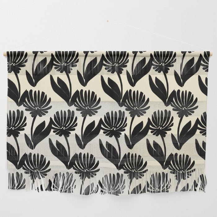 Black Botanical Floral Silhouette  Wall Hanging Gallery Image 1