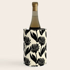 Black Botanical Floral Silhouette  Wine Chiller Gallery Image 3