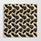Black Botanical Floral Silhouette  Wood Wall Art Gallery Image 1