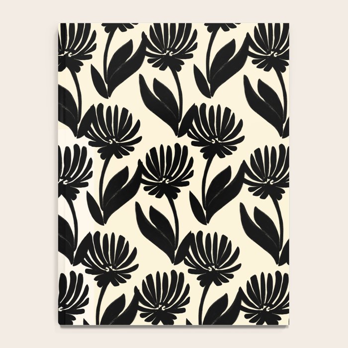 Black Botanical Floral Silhouette  Notebook Gallery Image 4