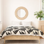 Black Botanical Floral Silhouette  Duvet Cover Gallery Image 3