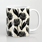 Black Botanical Floral Silhouette  Coffee Mug Gallery Image 1