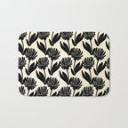 Black Botanical Floral Silhouette  Bath Mat Gallery Image 1