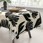 Black Botanical Floral Silhouette  Tablecloth Gallery Image 3