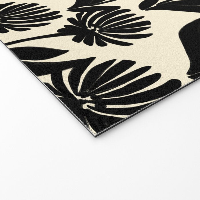 Black Botanical Floral Silhouette  Welcome Mat Gallery Image 2