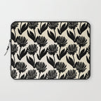 Black Botanical Floral Silhouette  Laptop Sleeve Gallery Image 1