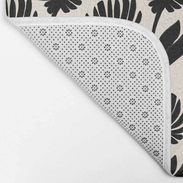 Black Botanical Floral Silhouette  Bath Mat Gallery Image 2