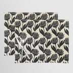 Black Botanical Floral Silhouette  Placemat Gallery Image 1