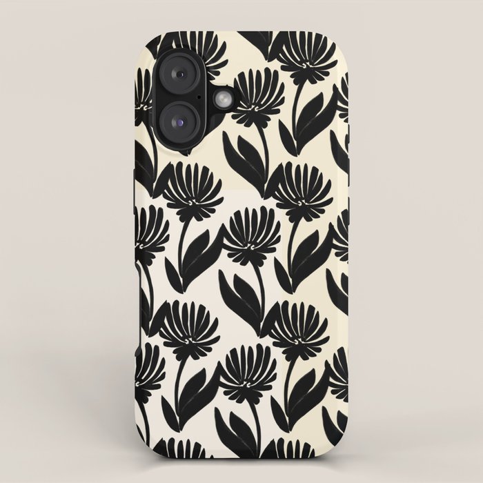 Black Botanical Floral Silhouette  iPhone Case Gallery Image 1