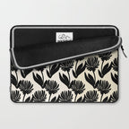 Black Botanical Floral Silhouette  Laptop Sleeve Gallery Image 2