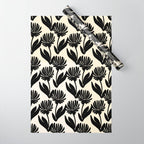 Black Botanical Floral Silhouette  Wrapping Paper Gallery Image 1