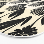 Black Botanical Floral Silhouette  Bath Mat Gallery Image 3