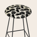 Black Botanical Floral Silhouette  Stool Gallery Image 2