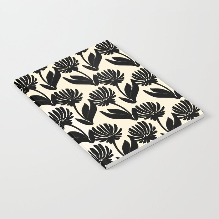 Black Botanical Floral Silhouette  Notebook Gallery Image 2