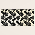 Black Botanical Floral Silhouette  Desk Mat Gallery Image 3