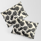 Black Botanical Floral Silhouette  Pillow Sham Gallery Image 3