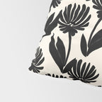 Black Botanical Floral Silhouette  Pillow Sham Gallery Image 4