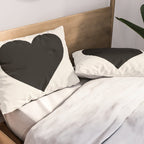 Black Heart Pillow Sham Gallery Image 2