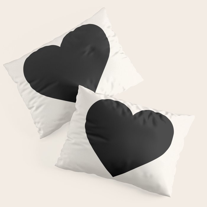 Black Heart Pillow Sham Gallery Image 1