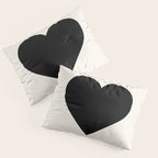 Black Heart Pillow Sham Gallery Image 3
