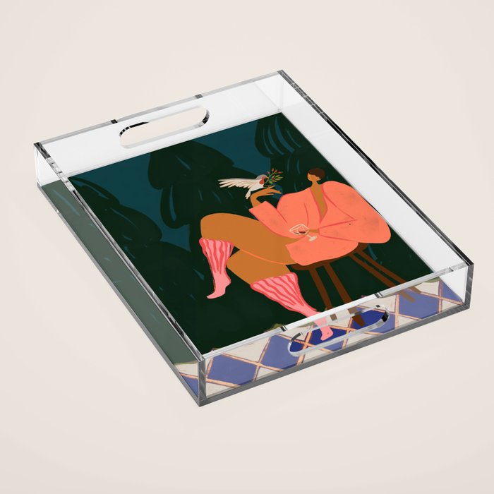 A Lil Birdy Told Me Acrylic Tray Gallery Image 1