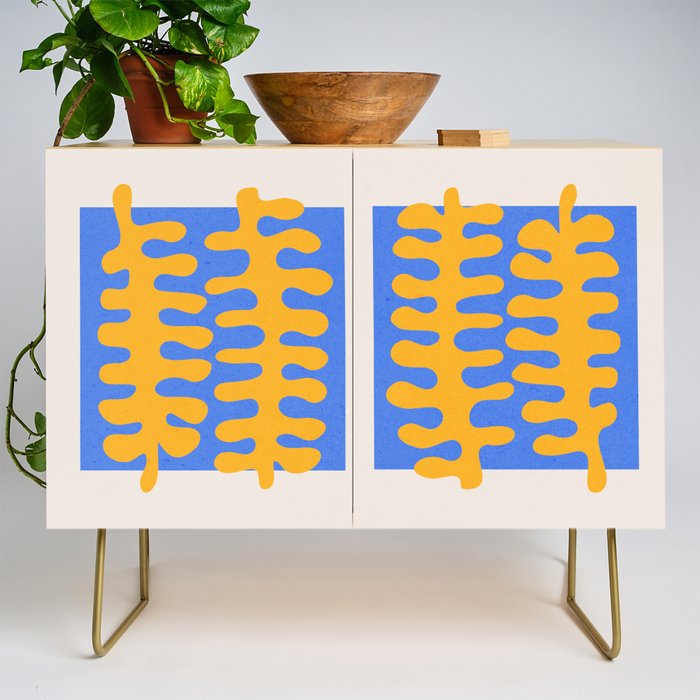 Royal Blue & Supernova: Matisse Paper Leaf Cutouts 02 Credenza Gallery Image 1