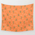 Retro cactus plant art pattern Wall Tapestry Gallery Image 4