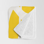 Yellow And White Brush Strokes, Abstract Art, Exhibition Poster, Mid Century Modern Throw Blanket Gallery Image 3