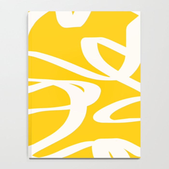 Yellow And White Brush Strokes, Abstract Art, Exhibition Poster, Mid Century Modern Notebook Gallery Image 4