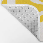 Yellow And White Brush Strokes, Abstract Art, Exhibition Poster, Mid Century Modern Bath Mat Gallery Image 2