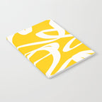 Yellow And White Brush Strokes, Abstract Art, Exhibition Poster, Mid Century Modern Notebook Gallery Image 2