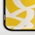 Yellow And White Brush Strokes, Abstract Art, Exhibition Poster, Mid Century Modern Laptop Sleeve Gallery Image 3