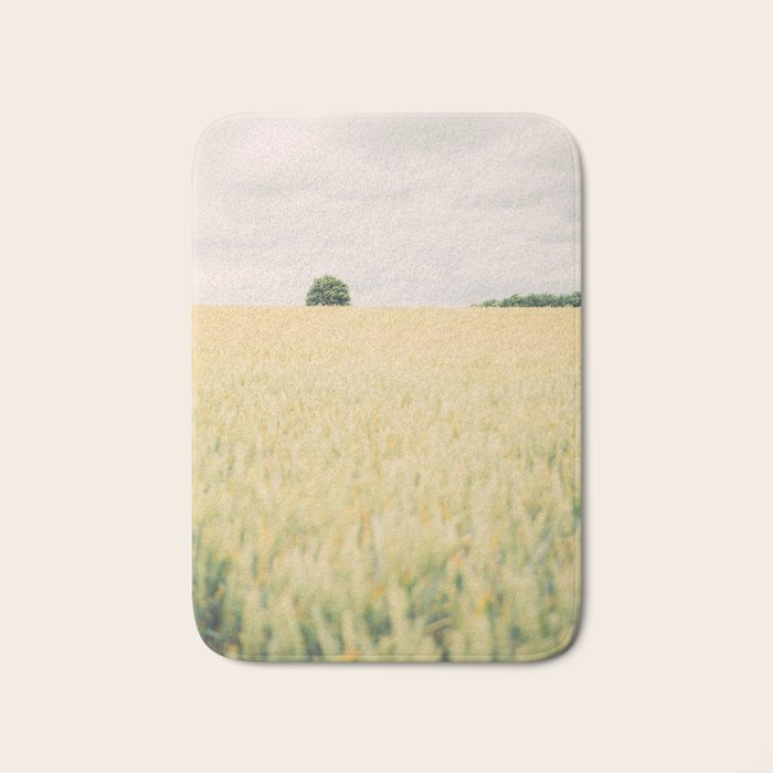 Rural Countryside Field Landscape With Tree Bath Mat Gallery Image 1