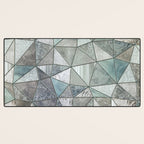 Teal And Grey Triangles Stained Glass Style Desk Mat Gallery Image 3
