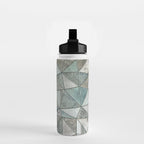 Teal And Grey Triangles Stained Glass Style Water Bottle Gallery Image 2