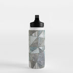 Teal And Grey Triangles Stained Glass Style Water Bottle Gallery Image 3