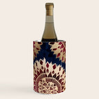 Bohemian Gold Navy Burgundy Hand Drawn Mandala Wine Chiller Gallery Image 2