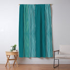 Sea Foam Blue Pinstripes Window Curtain Gallery Image 5