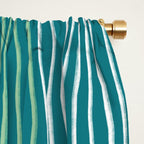 Sea Foam Blue Pinstripes Window Curtain Gallery Image 2
