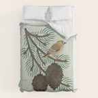 Goldcrest in the Winter Pines Duvet Cover Gallery Image 6