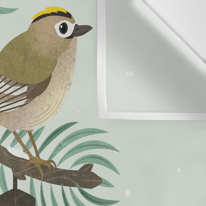 Goldcrest in the Winter Pines Wall Tapestry Gallery Image 3