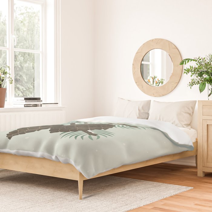 Goldcrest in the Winter Pines Duvet Cover Gallery Image 2