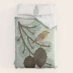 Goldcrest in the Winter Pines Comforter Gallery Image 6