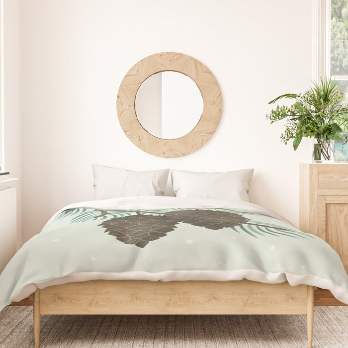 Goldcrest in the Winter Pines Duvet Cover Gallery Image 3
